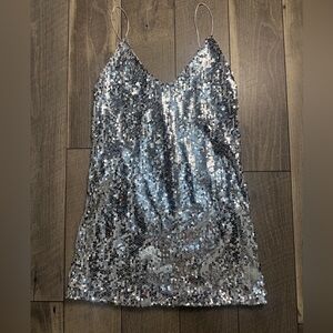 Silver Sequin Women's Mini Dress